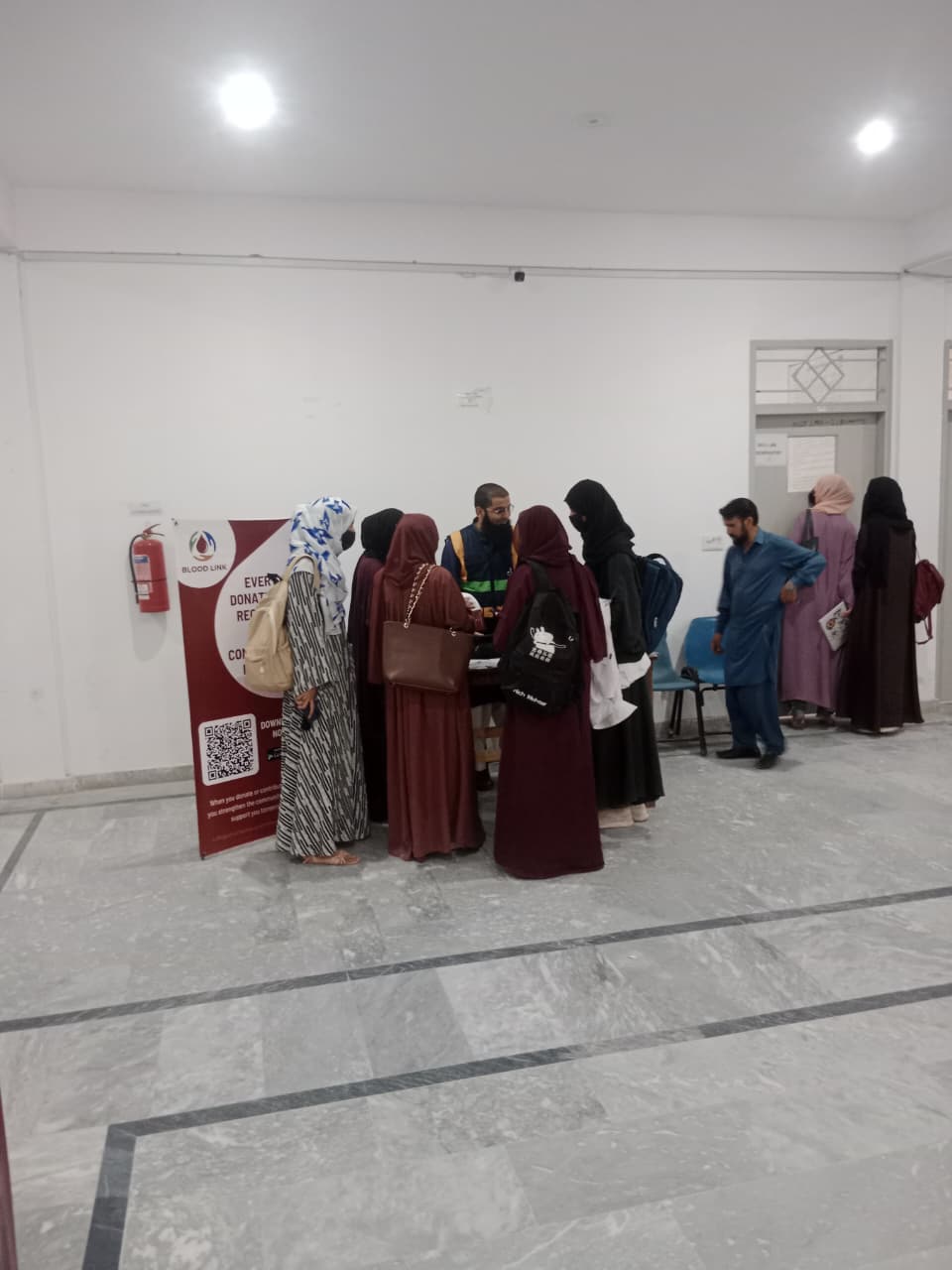 Blood donation activity at Abbasyn University, Islamabad during Abbasyn University Blood Donation Camp