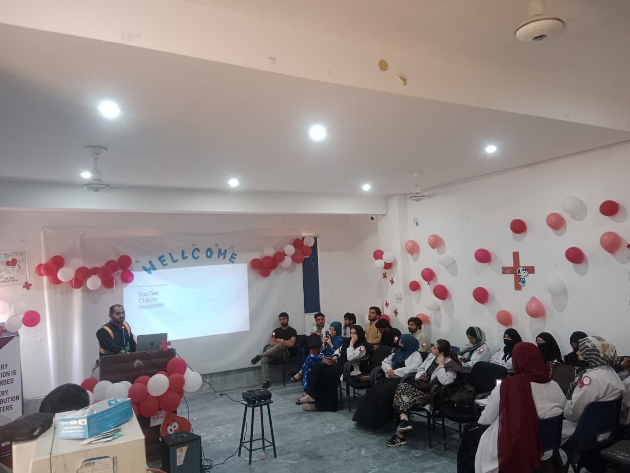 Blood donation activity at Abbasyn University, Islamabad during Abbasyn University Blood Donation Camp