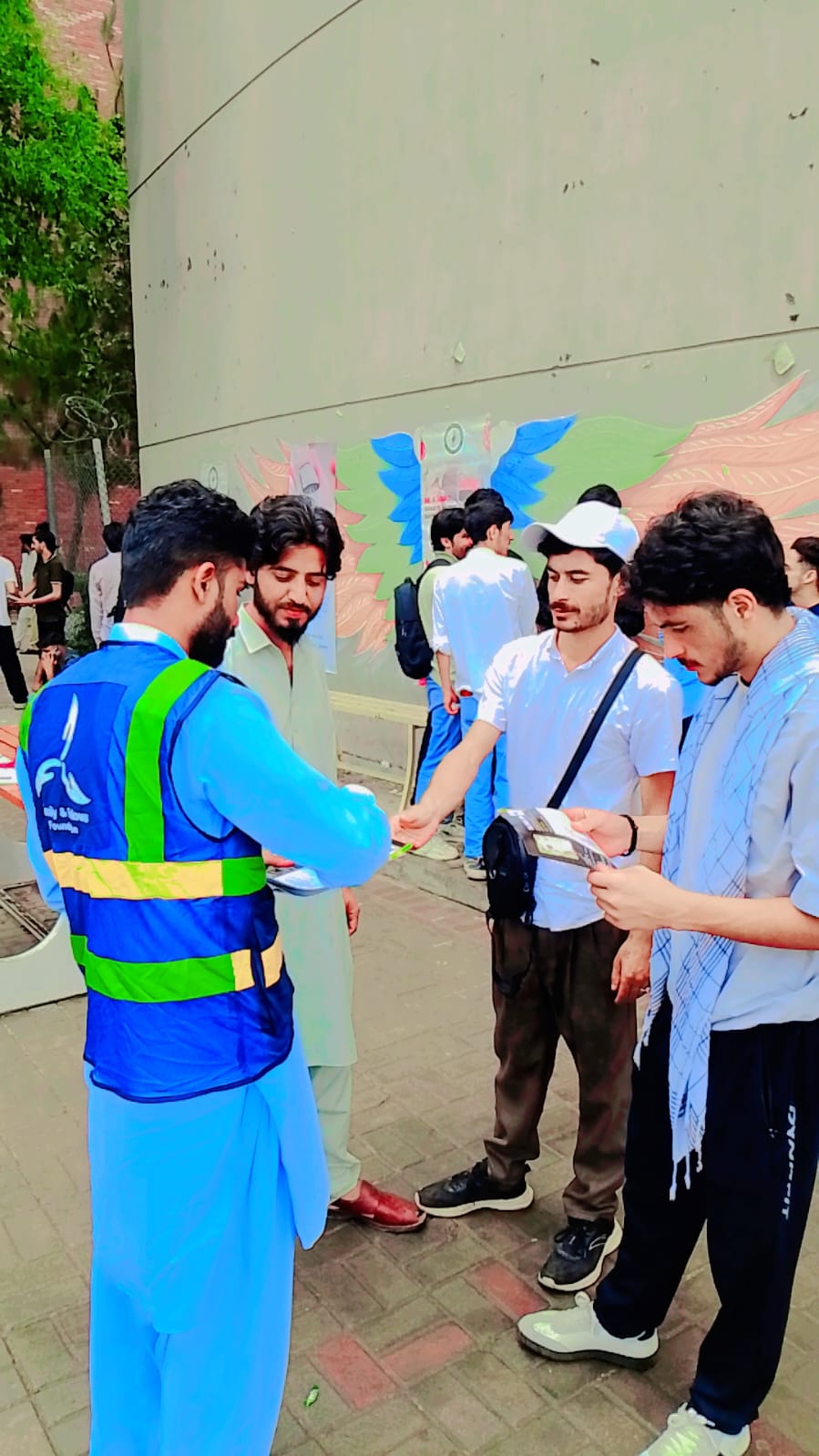 Blood donation activity at Ibadat International University, Islamabad during Ibadat University Blood Donation Camp