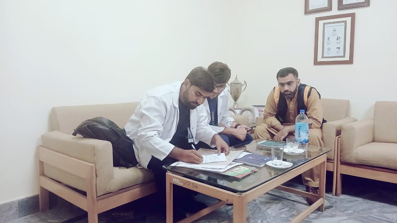 Blood donation activity at Al-Mizan Campus, Riphah International University, Rawalpindi during Awareness Session and MOU Signing at Riphah International University