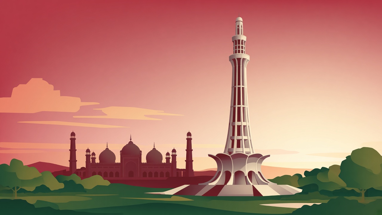 Minar-e-Pakistan and Badshahi Mosque representing the Blood Link Lahore Chapter